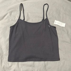 Dark charcoal grey cropped tank top